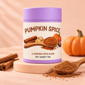Flavour Bombs Pumpkin Spice Mix tube with cinnamon, spice powder and a pumpkin